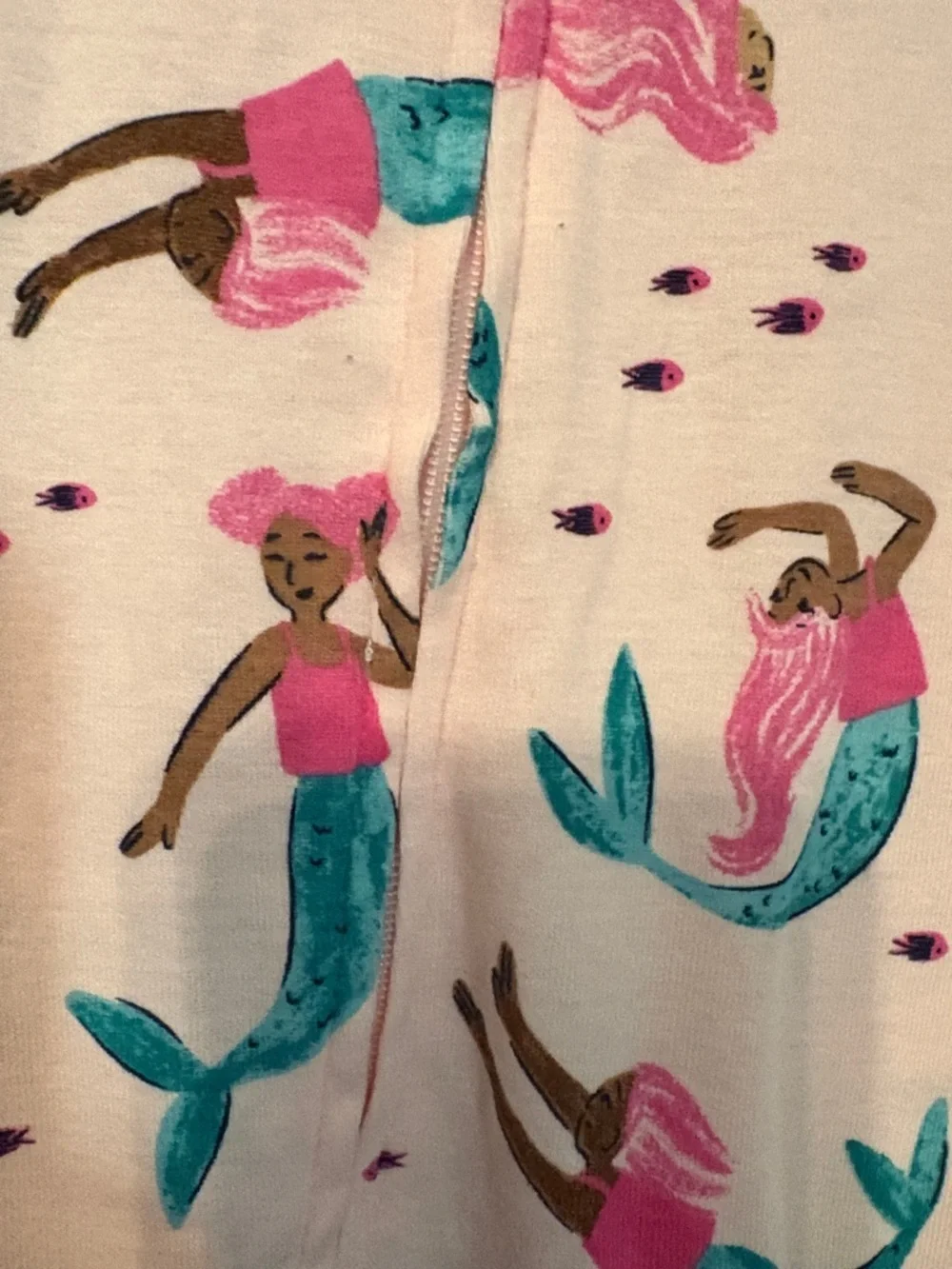 Carter's Light Pink Mermaid Print Footed One-Piece Pajamas